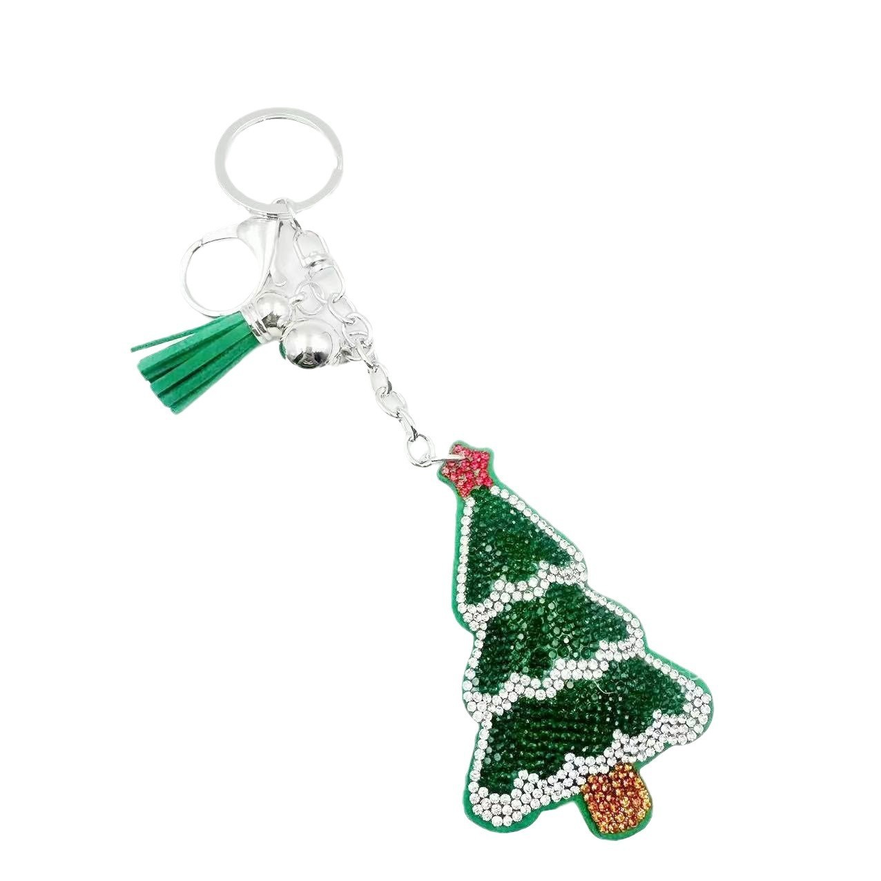 New Christmas series of export jewelry, rhinestone keychains, bag pendants, rhinestone tassel decorative accessories wholesale.