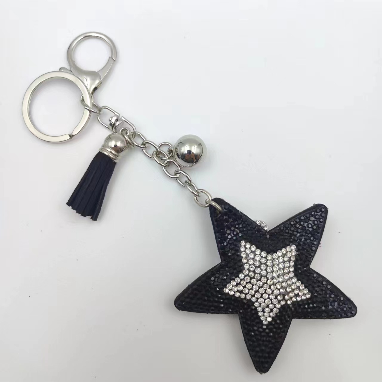 Creative five-pointed star bag charm, Korean velvet fashion tassel keychain, star gift decoration accessories wholesale