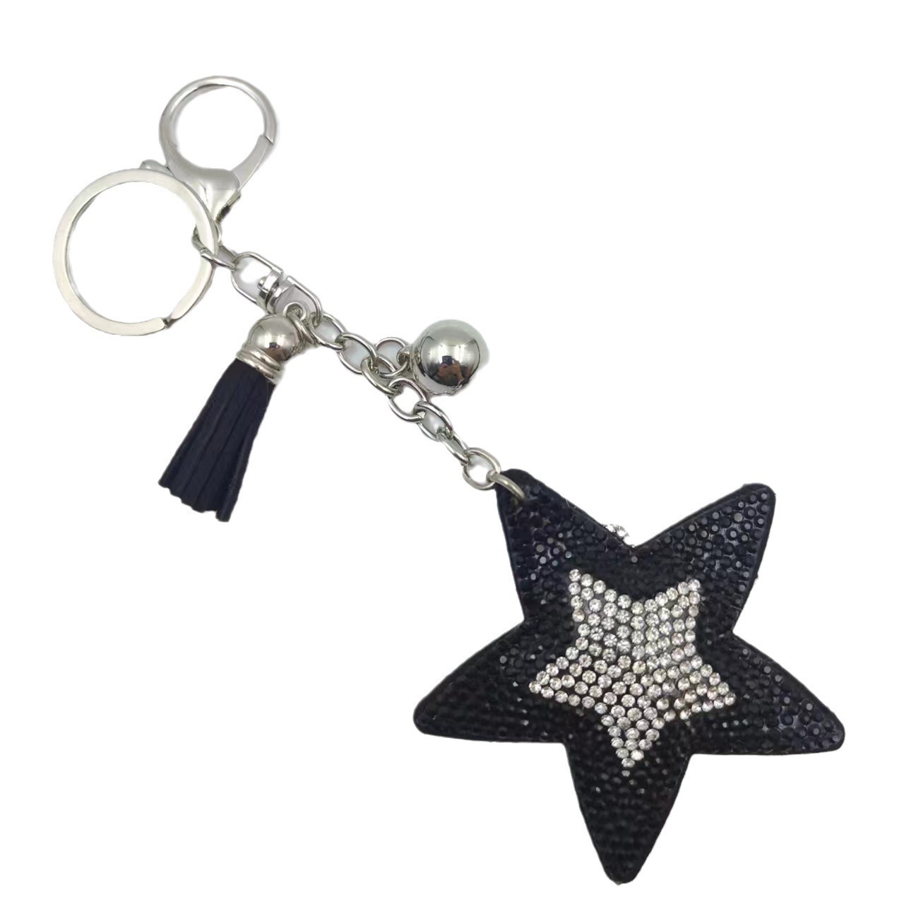 Creative five-pointed star bag charm, Korean velvet fashion tassel keychain, star gift decoration accessories wholesale