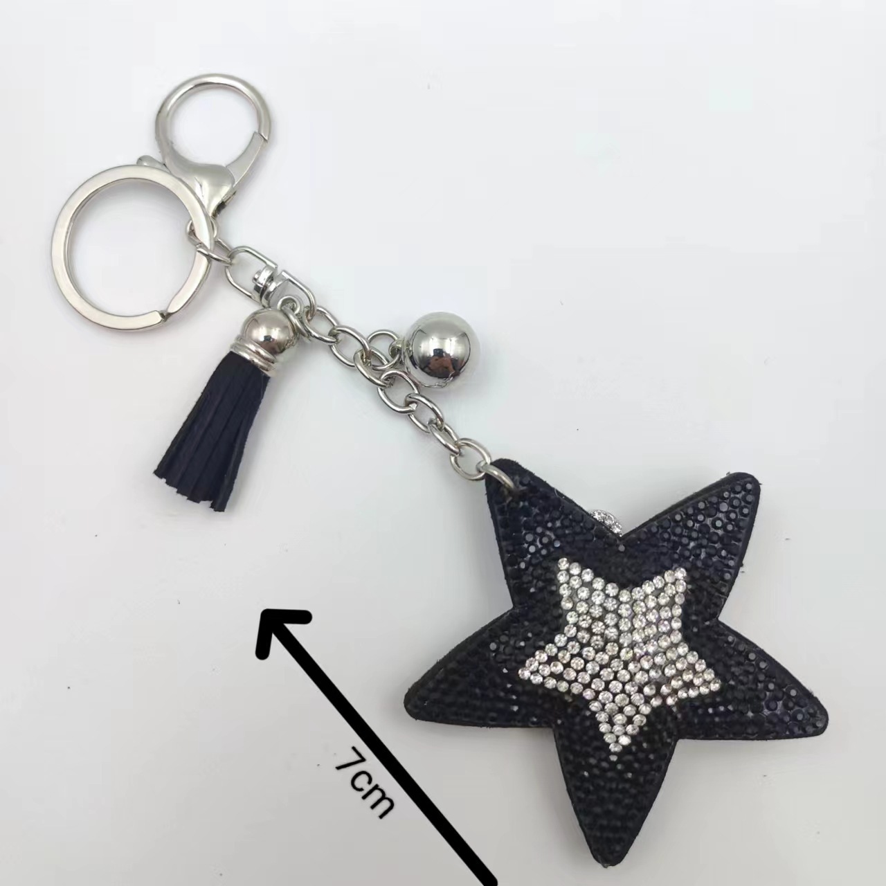 Creative five-pointed star bag charm, Korean velvet fashion tassel keychain, star gift decoration accessories wholesale
