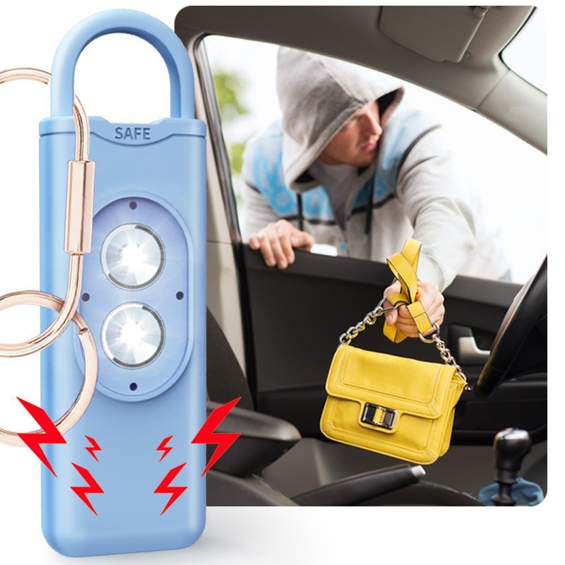 New cross-border anti-wolf alarm, personal self-defense device, dual-light flashing outdoor keychain, new private mold.