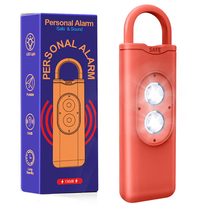 New cross-border anti-wolf alarm, personal self-defense device, dual-light flashing outdoor keychain, new private mold.