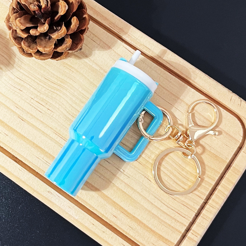跨境新品 冰霸杯钥匙链 Stanley史丹利钥匙扣挂件可放唇膏背包挂
