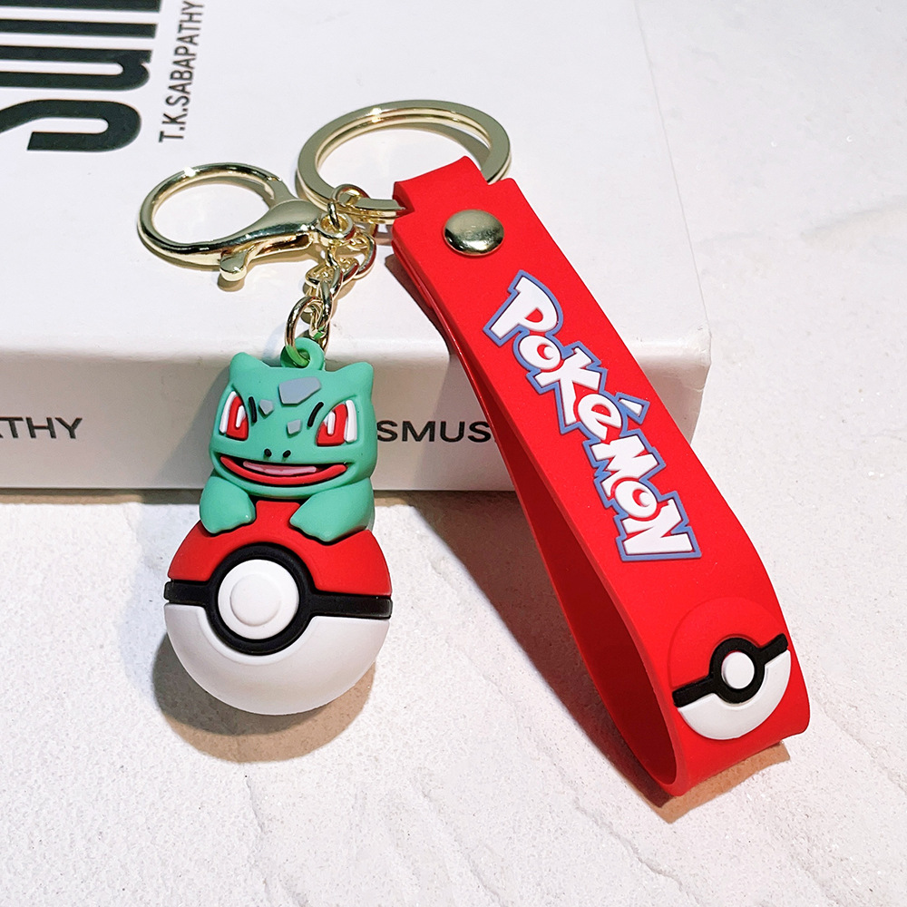Wholesale Pokémon Pikachu silicone keychains, key pendants, men's and women's key chains, dolls, and gifts.