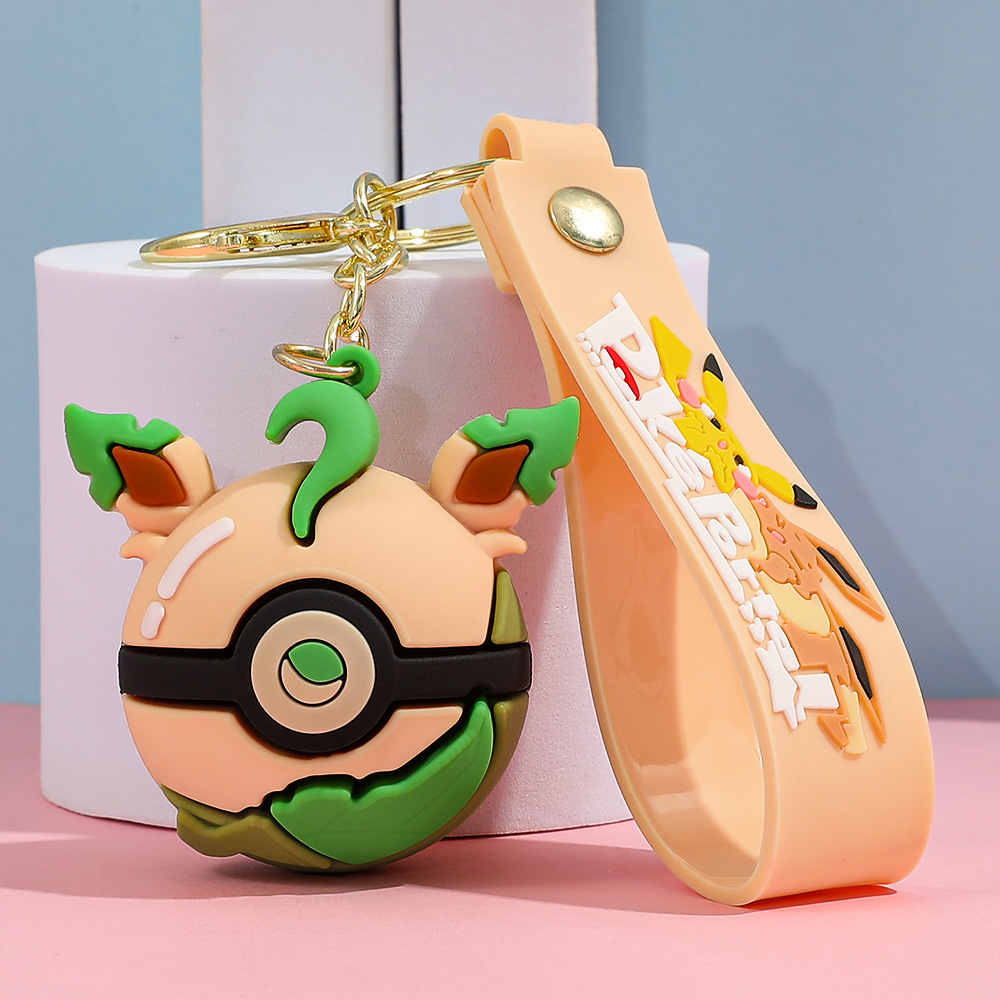 Wholesale Pokémon Pikachu silicone keychains, key pendants, men's and women's key chains, dolls, and gifts.