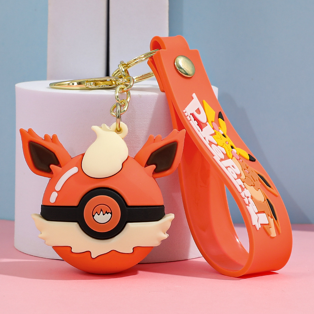 Wholesale Pokémon Pikachu silicone keychains, key pendants, men's and women's key chains, dolls, and gifts.
