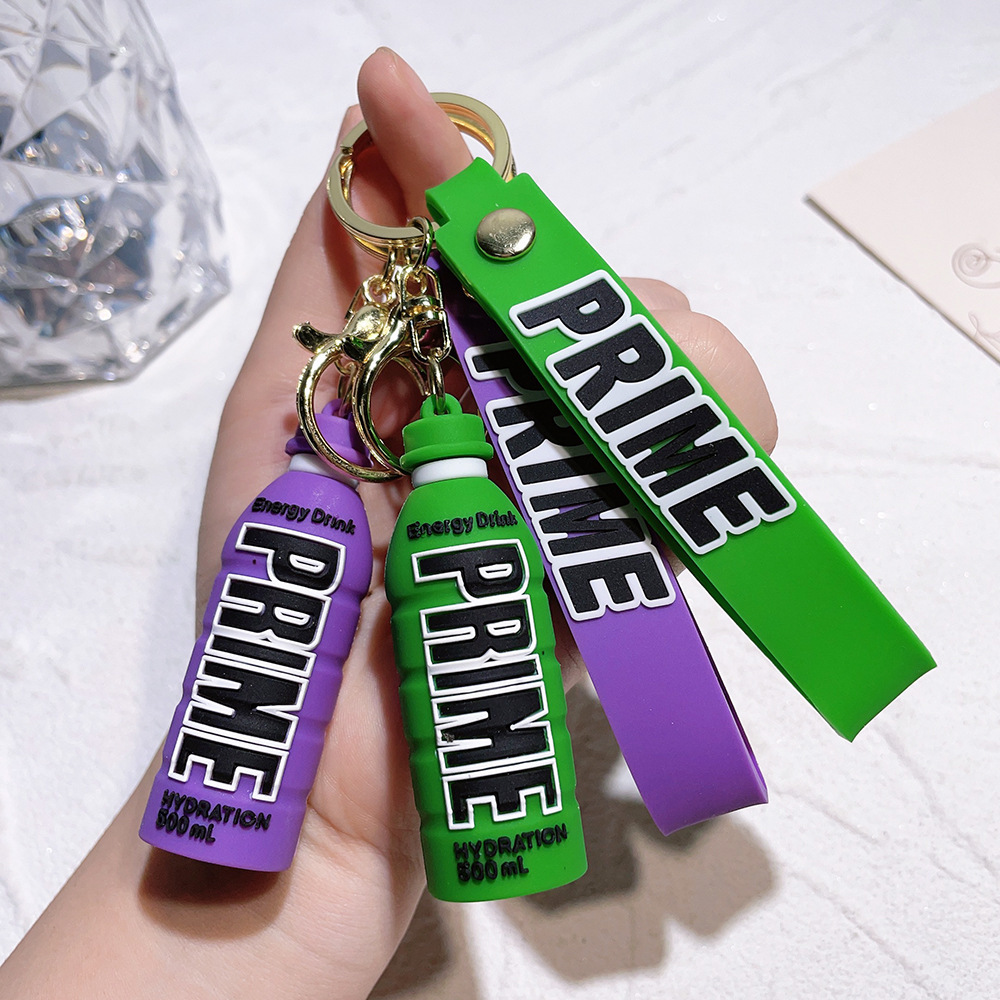 新款瓶子钥匙扣prime drink酒瓶挂件PVC软胶饮料瓶包包挂件批发