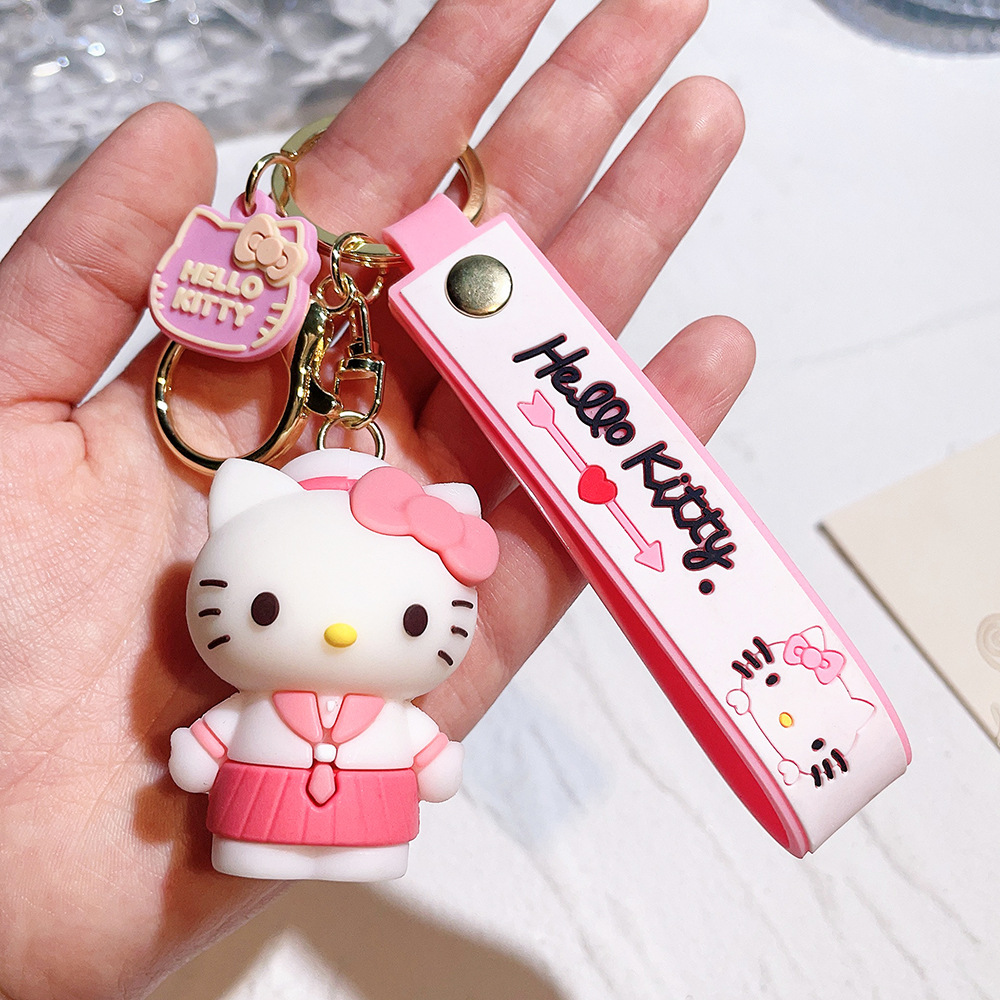 卡通可爱凯蒂猫钥匙扣变装蝴蝶结猫咪汽车包包挂件小礼品