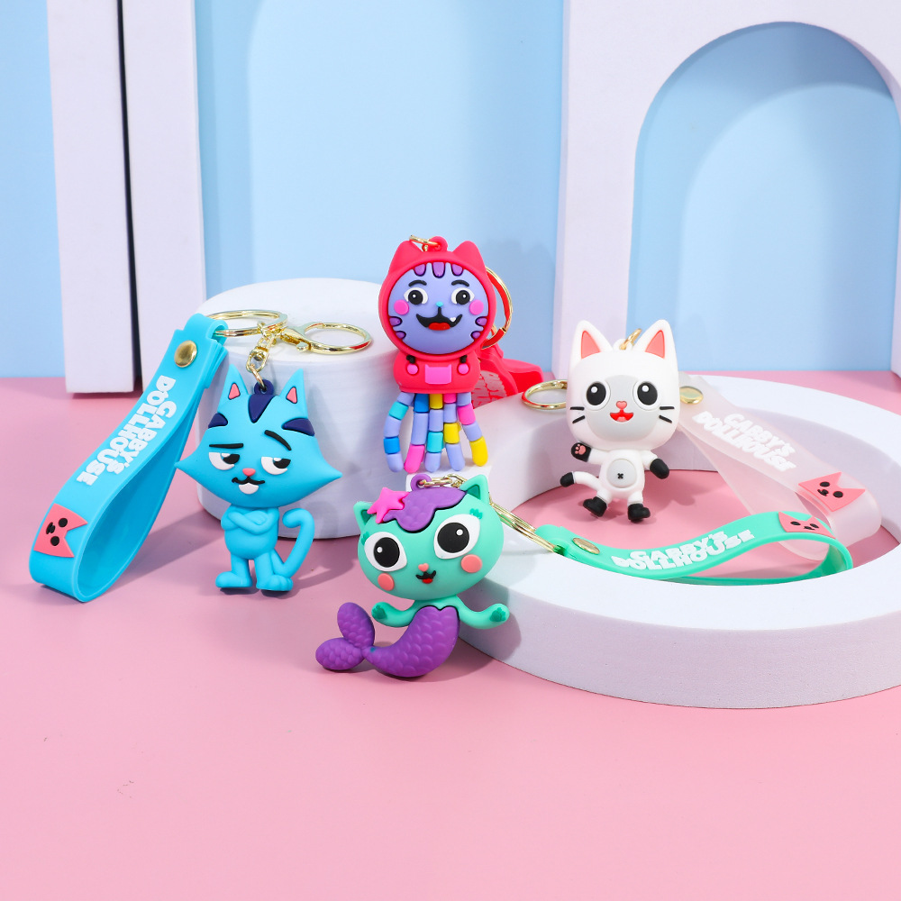 跨境新品钥匙扣Gabby's Doll house盖比娃娃屋人鱼猫跨境新品公仔