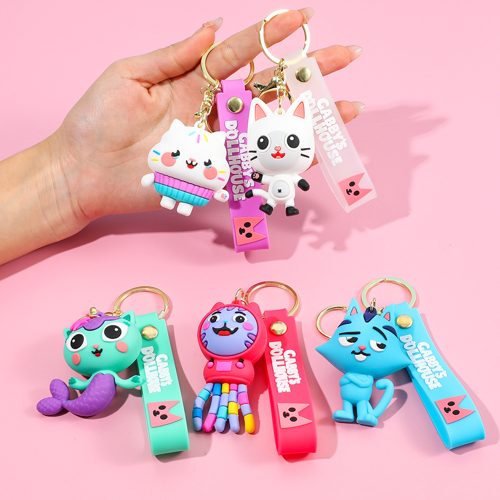 跨境新品钥匙扣Gabby's Doll house盖比娃娃屋人鱼猫跨境新品公仔