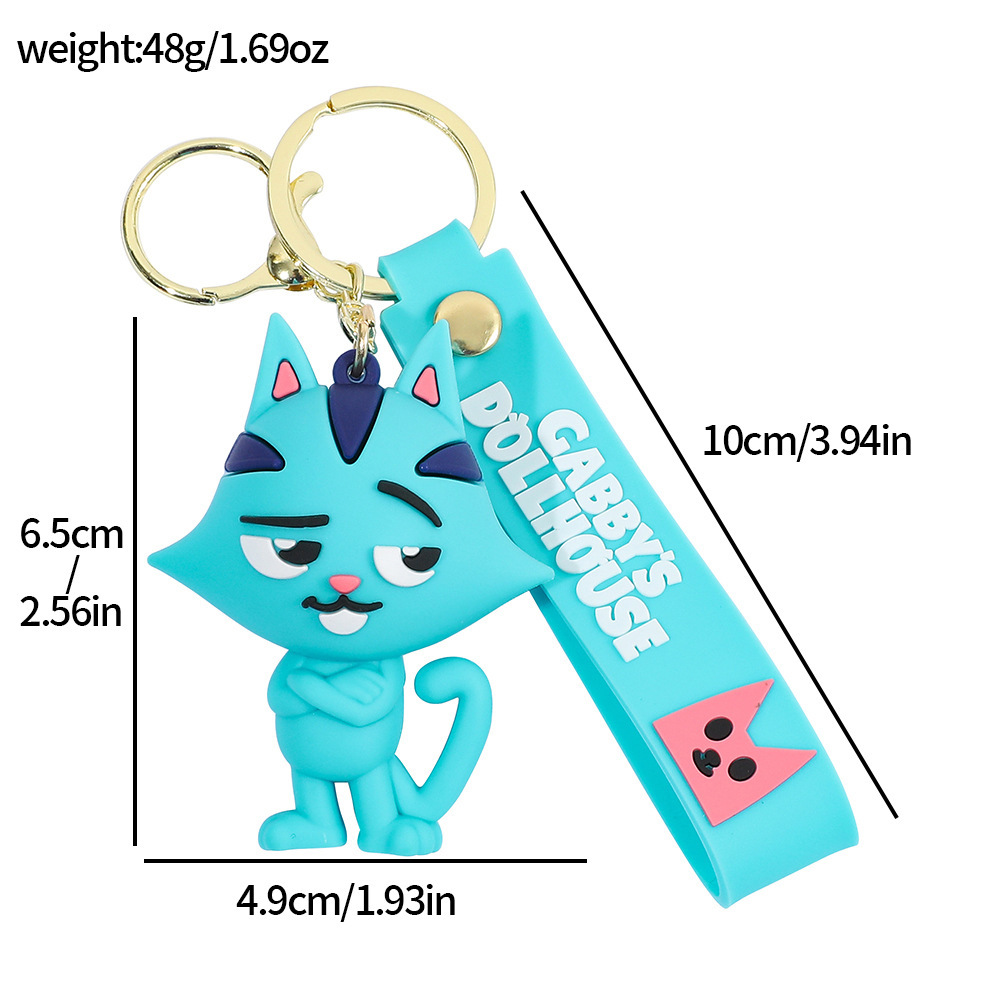 跨境新品钥匙扣Gabby's Doll house盖比娃娃屋人鱼猫跨境新品公仔