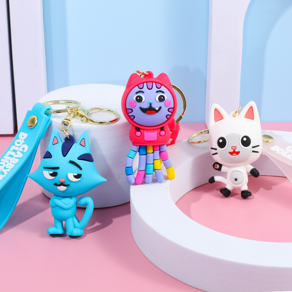 跨境新品钥匙扣Gabby's Doll house盖比娃娃屋人鱼猫跨境新品公仔