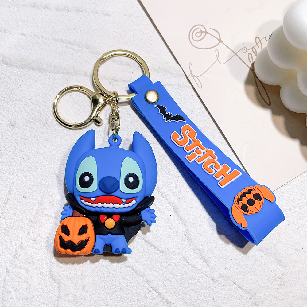 Wholesale 100 kinds of classic Stitch keychains, accessories, PVC, small gift pendants.