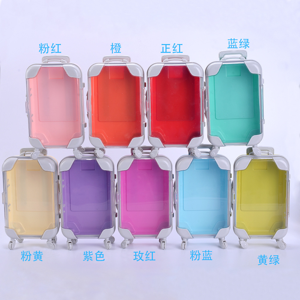 Miniature simulated false eyelashes (two or four pairs) trolley case/travel suitcase/makeup eyelash box/storage box/small luggage