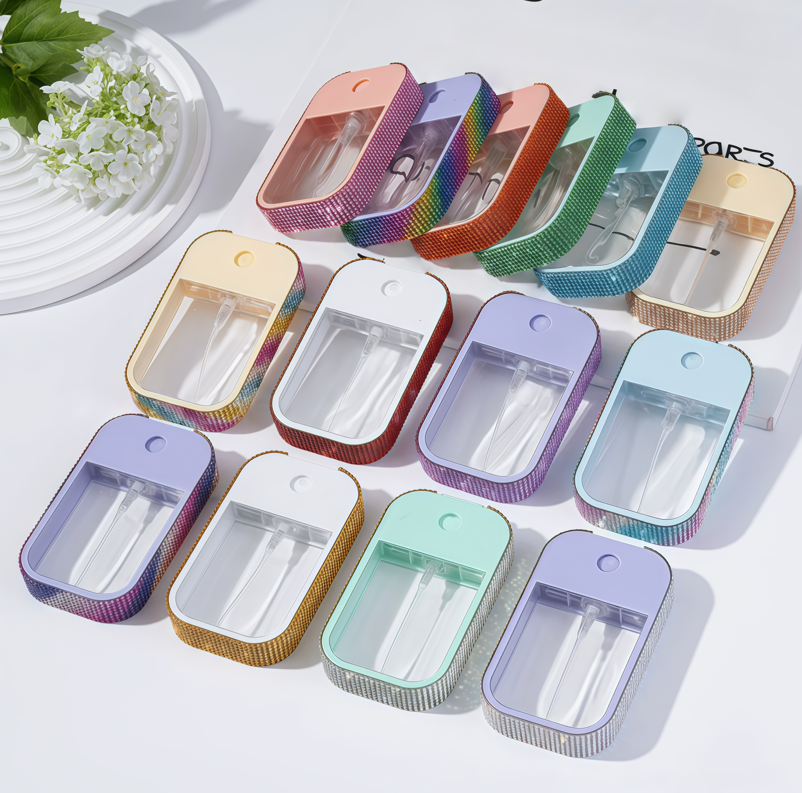 Wholesale 45ml card-style alcohol spray bottles, mosquito repellent and disinfectant bottled water, portable perfume spray bottles.