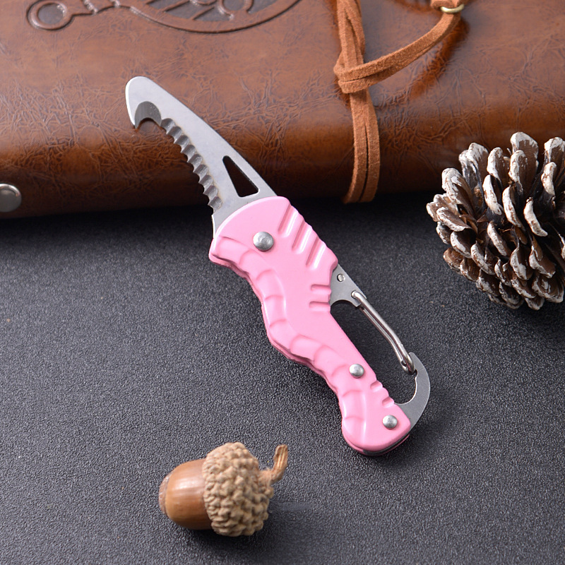 G18 Car Emergency Seatbelt Cutter, EDC Knife, Multi-functional Folding Package Knife, Keychain Serrated Hook Knife