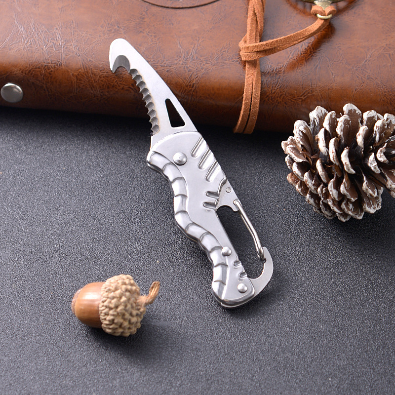 G18 Car Emergency Seatbelt Cutter, EDC Knife, Multi-functional Folding Package Knife, Keychain Serrated Hook Knife