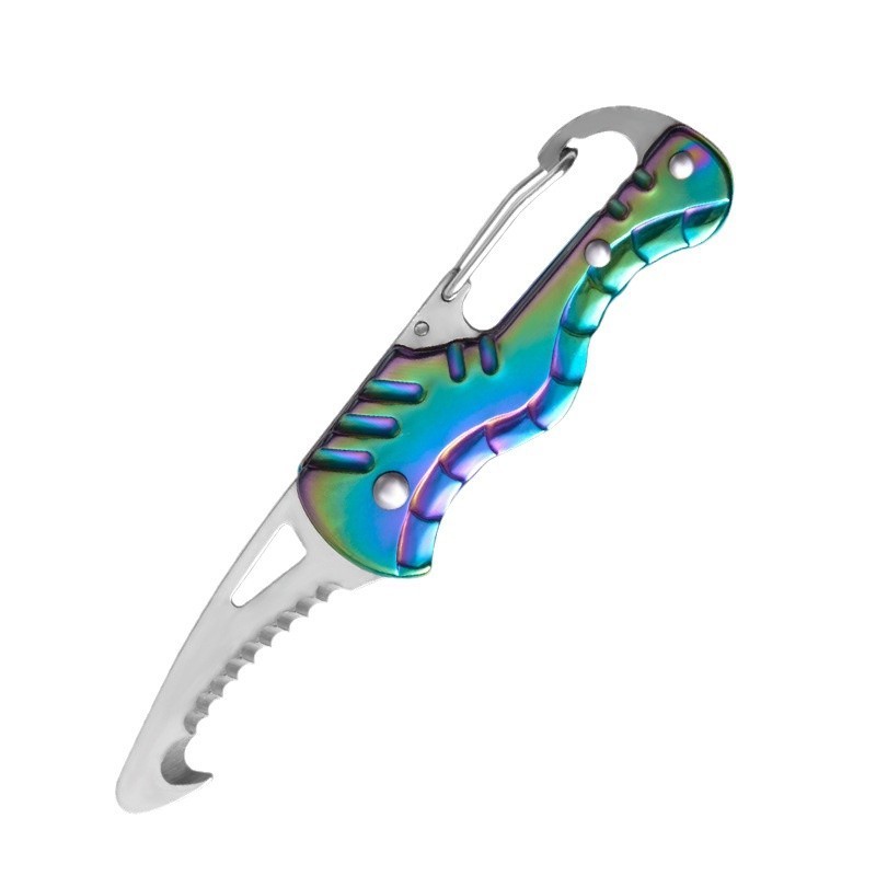 G18 Car Emergency Seatbelt Cutter, EDC Knife, Multi-functional Folding Package Knife, Keychain Serrated Hook Knife