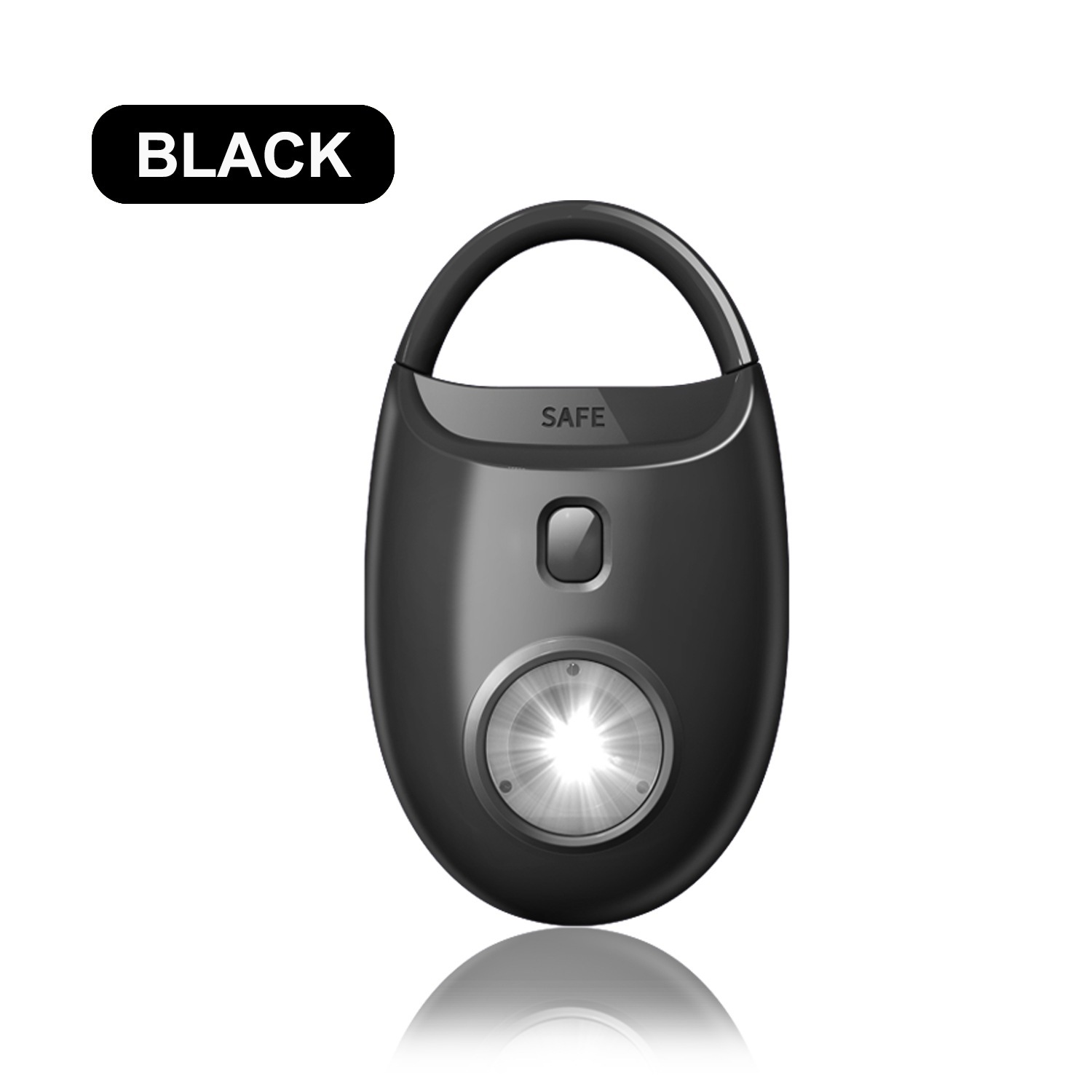 Cross-border 130dB personal alarm battery-operated model with LED flashlight, strobe light anti-wolf device for women.
