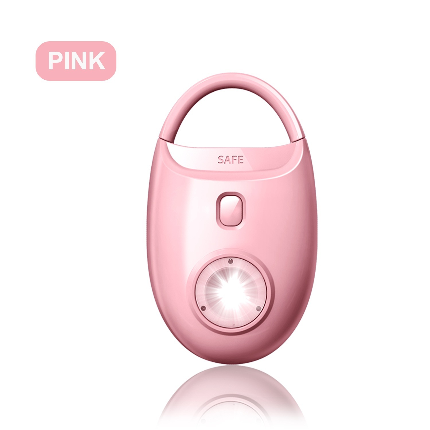 Cross-border 130dB personal alarm battery-operated model with LED flashlight, strobe light anti-wolf device for women.