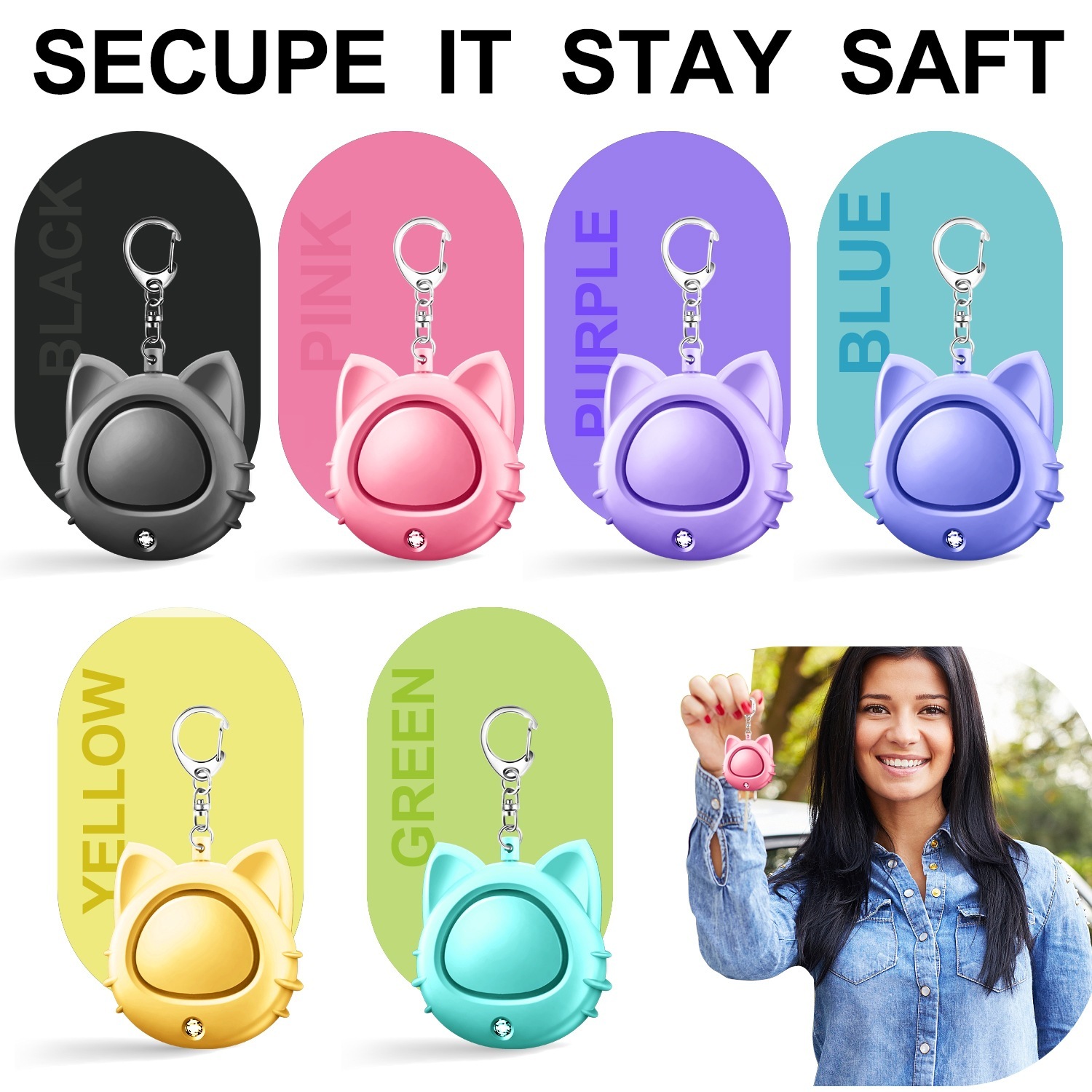2026 New 130dB Personal Alarm for Women, Anti-Wolf Device, Outdoor Children's Emergency Self-Defense Keychain