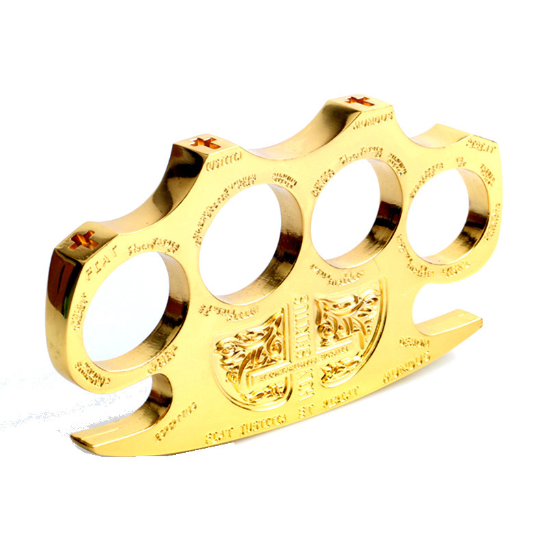 Wholesale large-sized thickened zinc alloy knuckle fist buckle, four-finger reinforced iron fist for self-defense and window breaking.