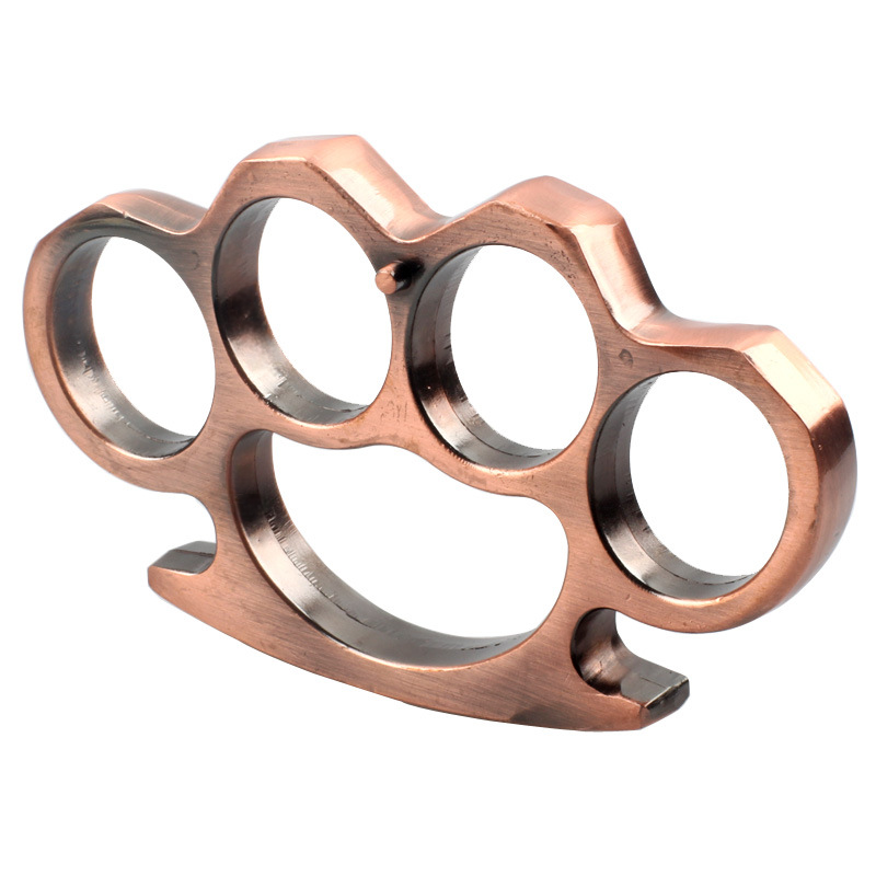 Wholesale thickened four-finger knuckle duster, self-defense iron fist, hardened, zinc alloy, knuckle duster fighting, window breaking, emergency, and rescue tools.