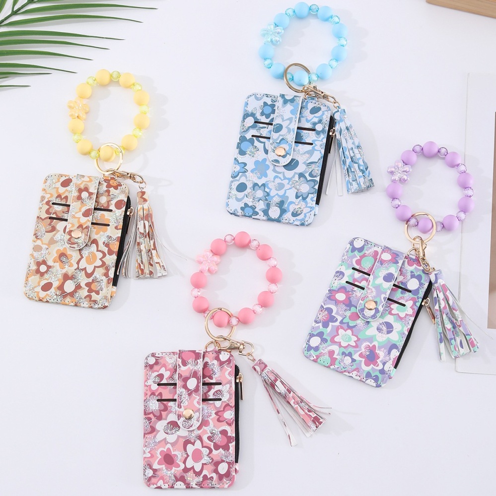 Popular ultra-thin, high-end silicone beaded bracelets, pendants, printed wallets, card holders, document holders, and flower pendants in Europe and America