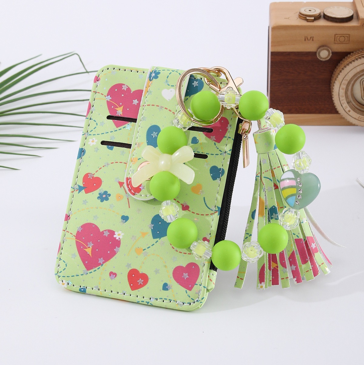 Amazon's best-selling spring-themed silicone bracelet with floral, heart, and bow designs, beaded card holder, coin purse, and charm.
