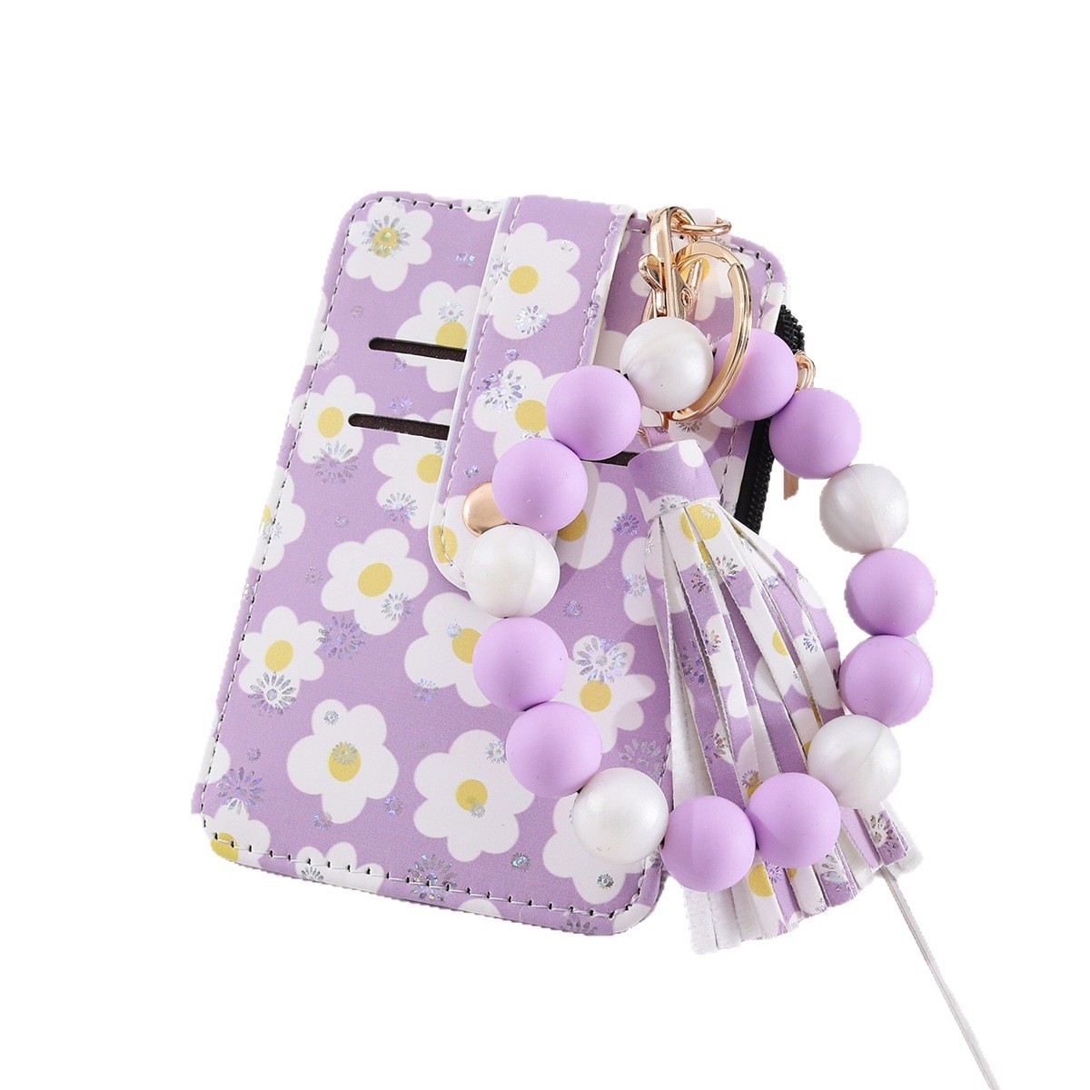 Hot-selling spring-themed silicone beaded bracelet, coin purse, card holder, ID bag, and women's charm from Europe and America