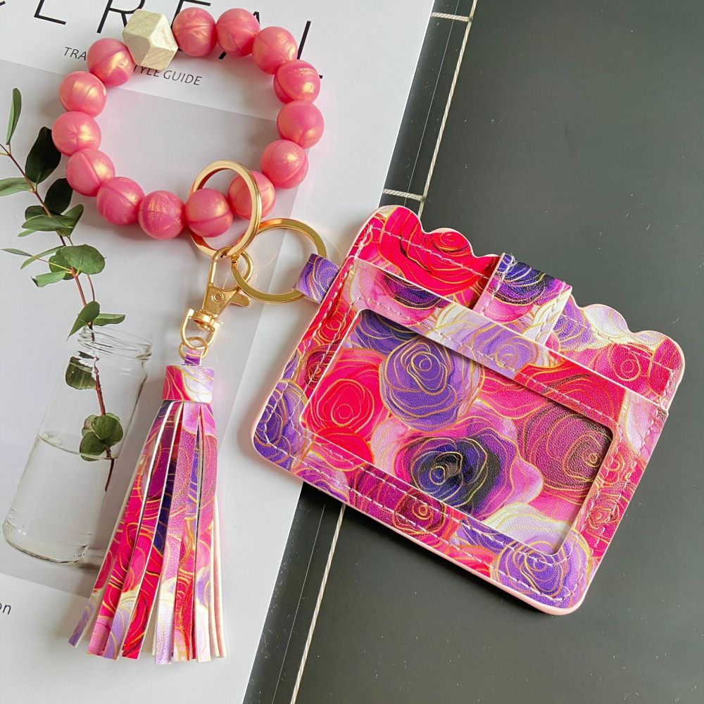 2026 New Cross-Border Card Holder, European and American Print, Women's Small Floral Print Coin Purse, ID Card Holder, Bank Card Frame, In Stock