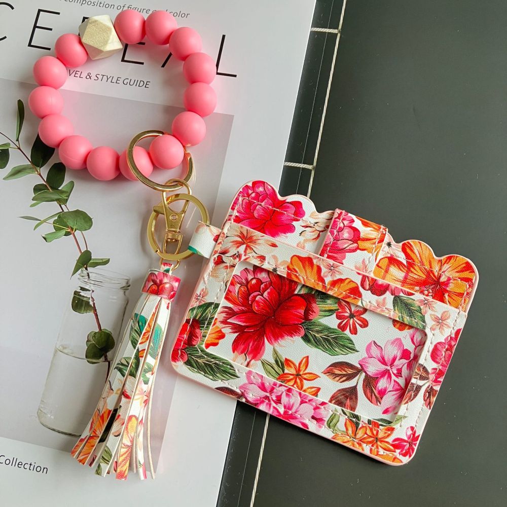 2026 New Cross-Border Card Holder, European and American Print, Women's Small Floral Print Coin Purse, ID Card Holder, Bank Card Frame, In Stock