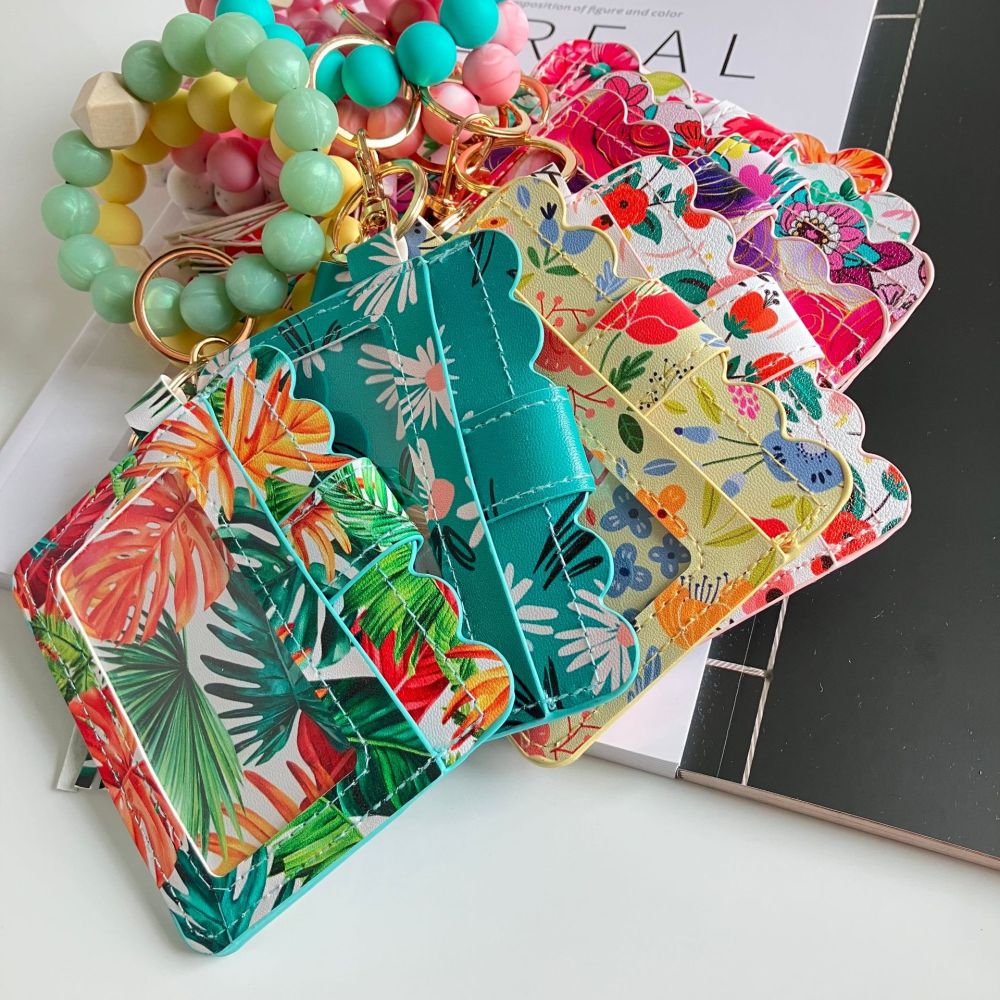 2026 New Cross-Border Card Holder, European and American Print, Women's Small Floral Print Coin Purse, ID Card Holder, Bank Card Frame, In Stock