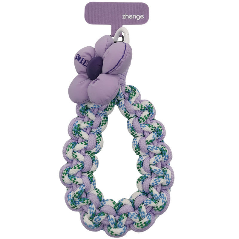 Flower-woven wristband for mobile phones, short and stylish, perfect for outdoor use, anti-loss, travel, and hiking.