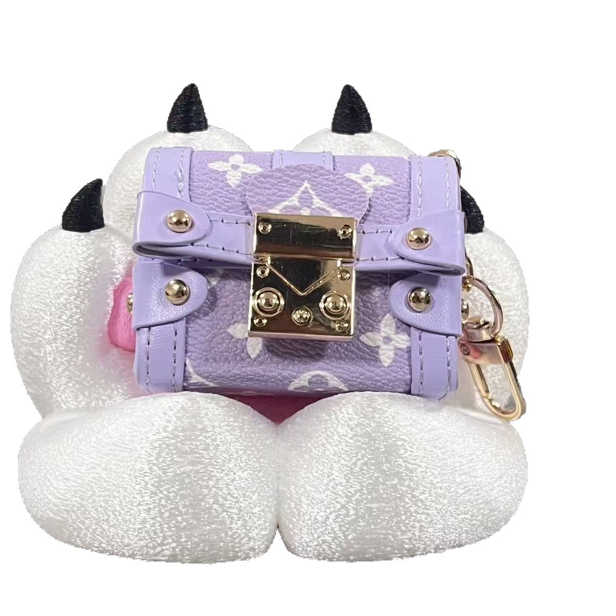 【Monogram Mini Box】Miniature Embossed Pendant Earphone Bag Trendy New Bag Charm