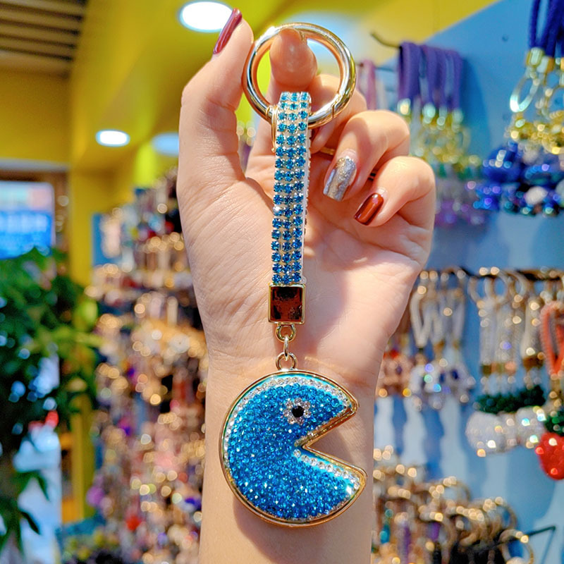 Clay full-diamond glutinous ball car chain ring lanyard keychain pendant couple bag pendant small gift wholesale