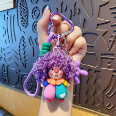 Curly-haired Clown Balloon Dog - Purple