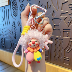 Curly-haired clown balloon dog - pink