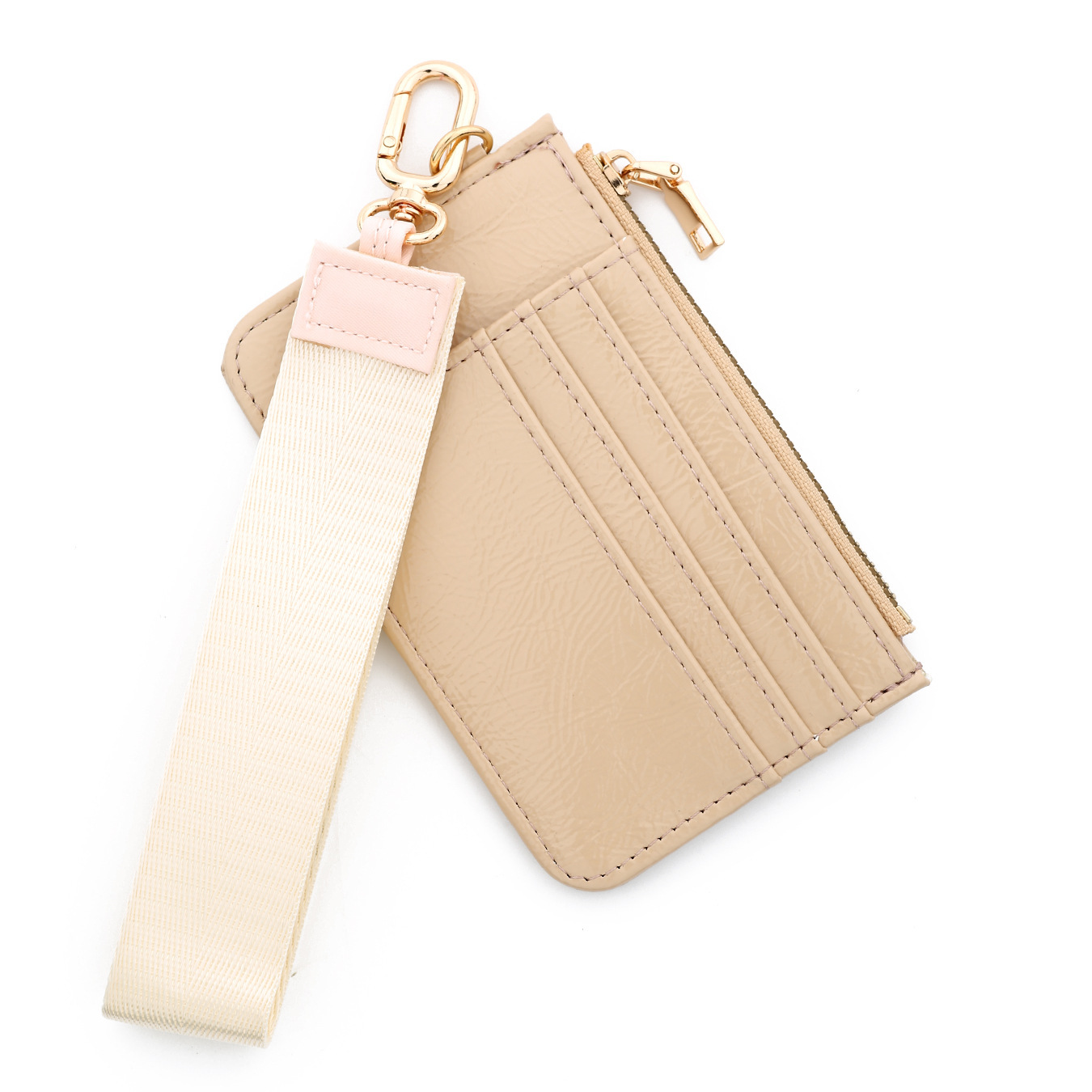 2026 Cross-border European and American style mirrored leather card holder with high gloss and multiple card slots, TikTok wristband wallet.