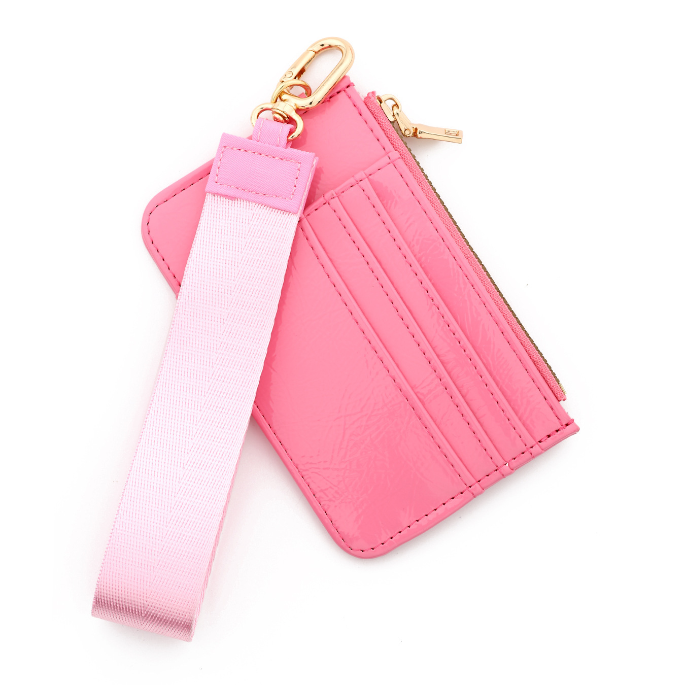 2026 Cross-border European and American style mirrored leather card holder with high gloss and multiple card slots, TikTok wristband wallet.