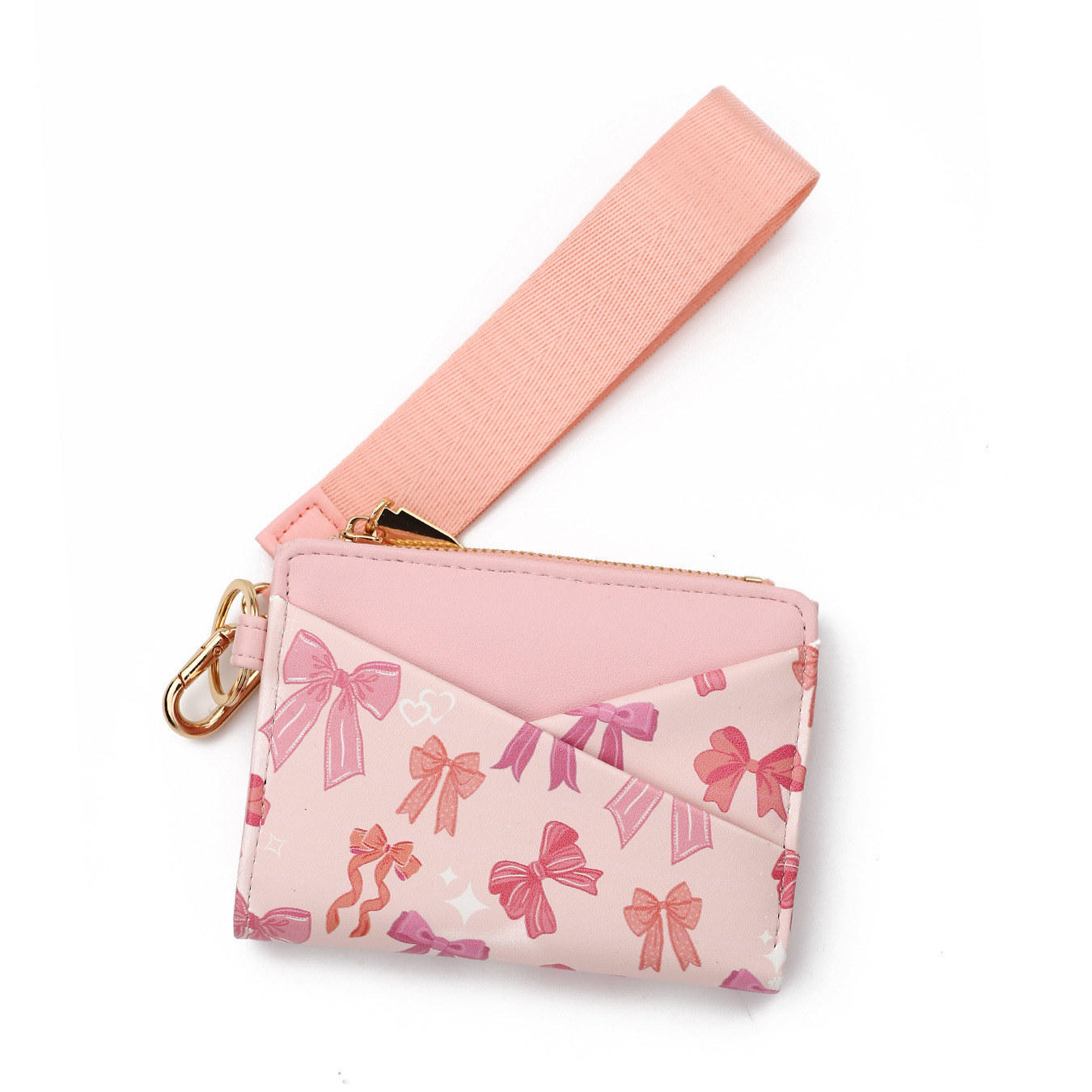 2026 Cross-border European and American Printed Leather Card Holder Bi-fold Wallet with Multiple Card Slots Coin Purse TikTok Wristband Wallet