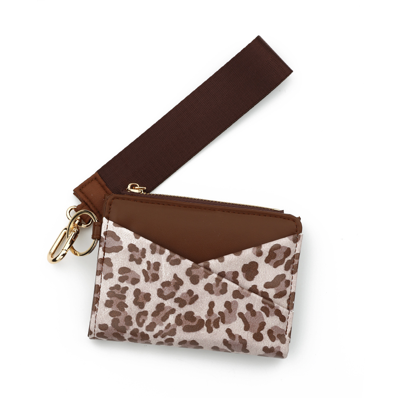2026 Cross-border European and American Printed Leather Card Holder Bi-fold Wallet with Multiple Card Slots Coin Purse TikTok Wristband Wallet