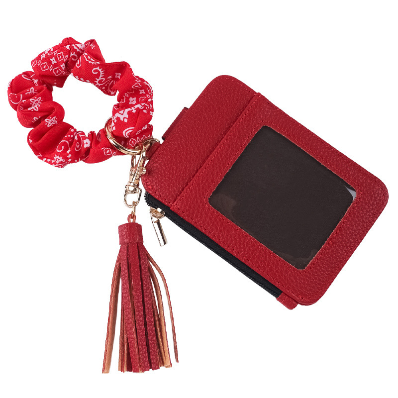 Cross-border hot-selling silicone bead bracelets, keychains, wrist tassels, folded edge card holders, card sleeves, women's coin purses