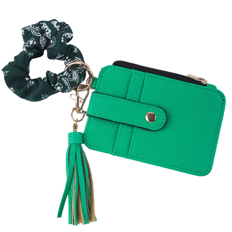 Cross-border hot-selling silicone bead bracelets, keychains, wrist tassels, folded edge card holders, card sleeves, women's coin purses