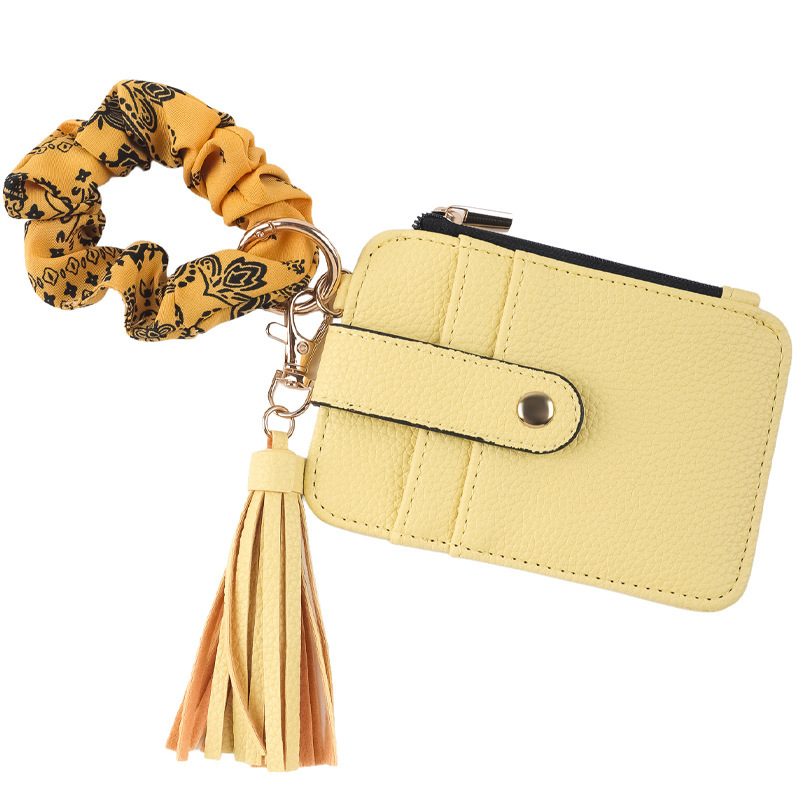Cross-border hot-selling silicone bead bracelets, keychains, wrist tassels, folded edge card holders, card sleeves, women's coin purses