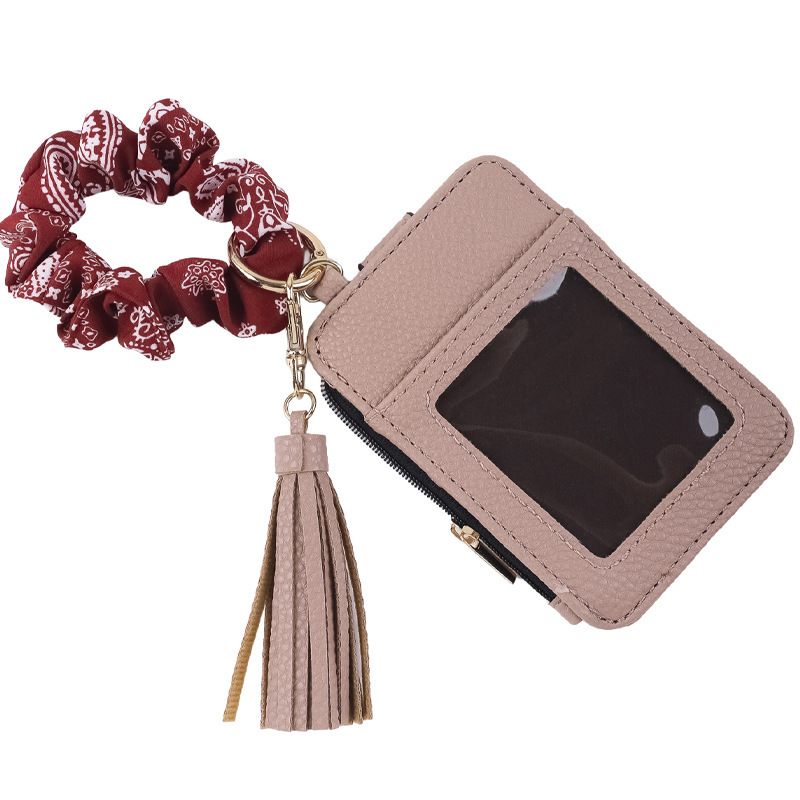 Cross-border hot-selling silicone bead bracelets, keychains, wrist tassels, folded edge card holders, card sleeves, women's coin purses