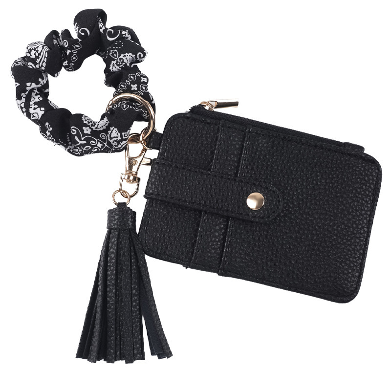 Cross-border hot-selling silicone bead bracelets, keychains, wrist tassels, folded edge card holders, card sleeves, women's coin purses