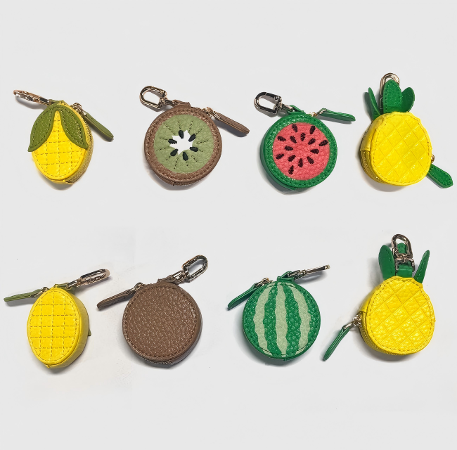 Cute Fruit Mini Coin Purse Keychain, Strawberry Pattern Small Wallet Bag Pendant Gift