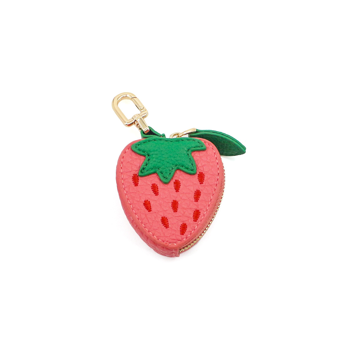 Cute Fruit Mini Coin Purse Keychain, Strawberry Pattern Small Wallet Bag Pendant Gift