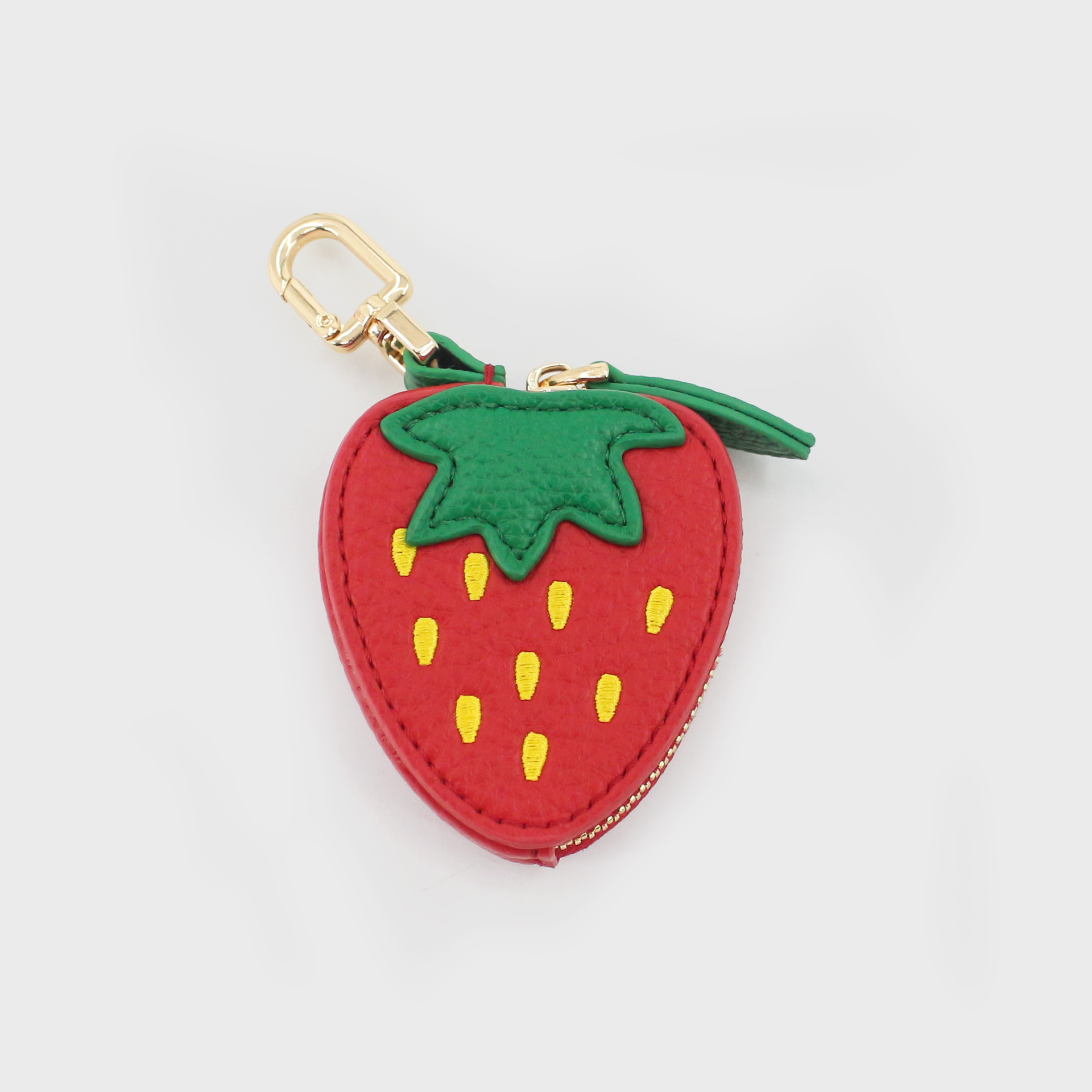 Cute Fruit Mini Coin Purse Keychain, Strawberry Pattern Small Wallet Bag Pendant Gift